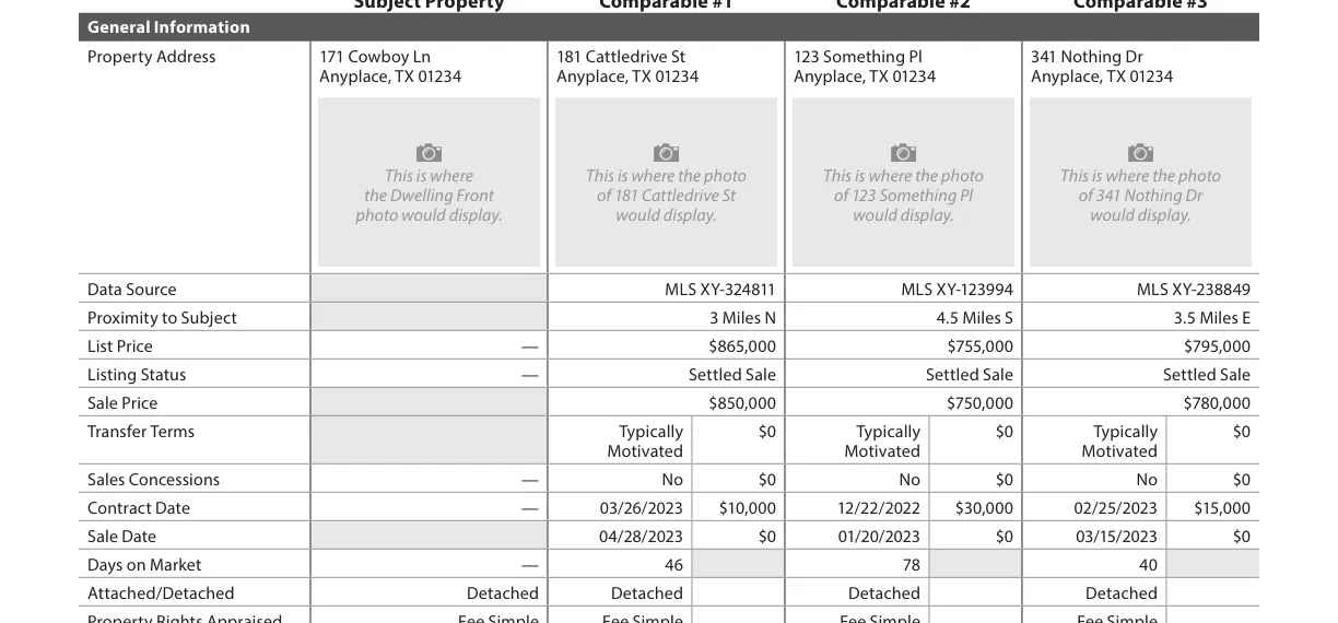 Scenario 2 grid General Information: contract dates 03/26/2023, 12/22/2022 and 02/25/2023 with adjustments of $10,000, $30,000 and $15,000.