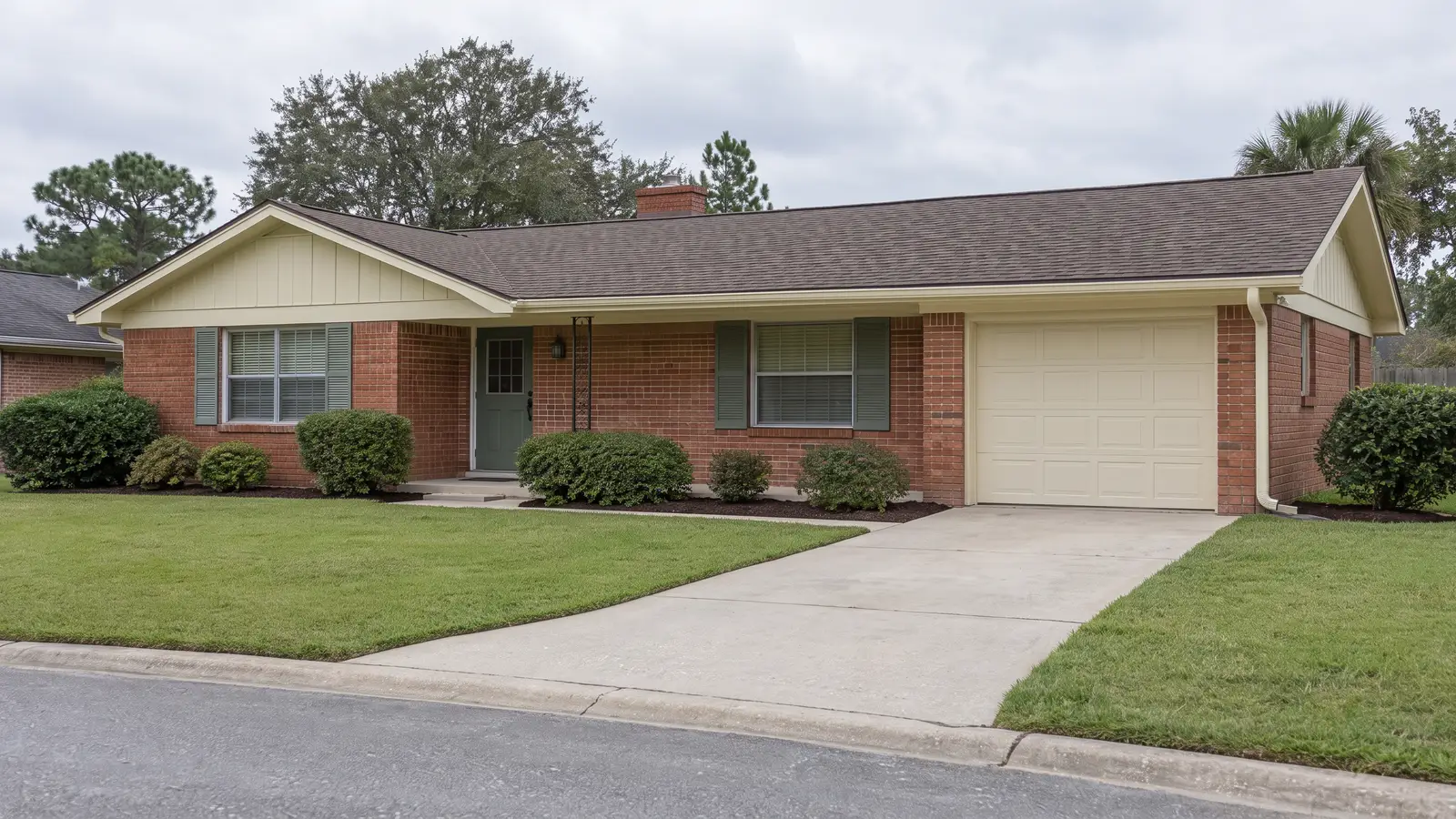 The same house well maintained with minimal wear.